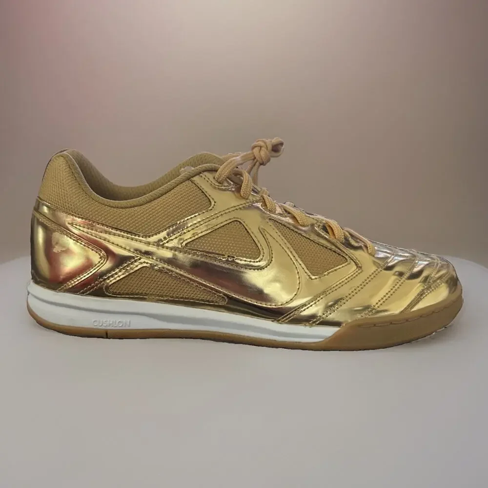 New Men's Size 12 Nike Gato LV8 Metallic Gold Indoor Soccer IB3566-700